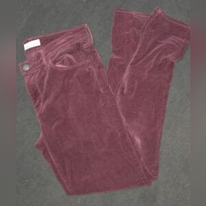 Loft Corduroy Pants Maroon Modern Skinny Size 28 6